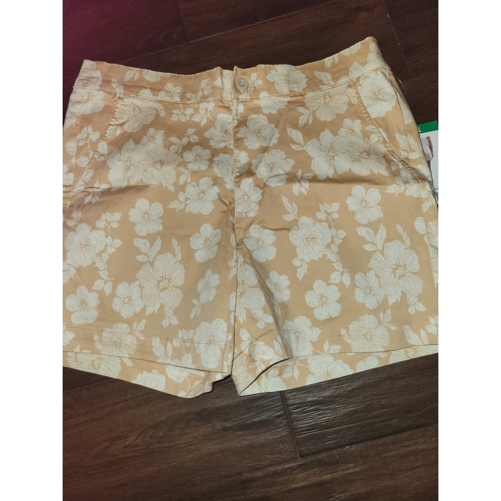 Jachs Girlfriend Tan Floral Stretch‎ Sateen Shorts XL NWT 175194 900